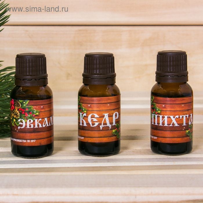 Набор эфирных масел 3 шт по 15 мл, пихта, эвкалипт и кедр  Набор эфирных масел 3 шт по 15 мл, пихта, эвкалипт и кедр "Лучшему папе. С Новым годом"