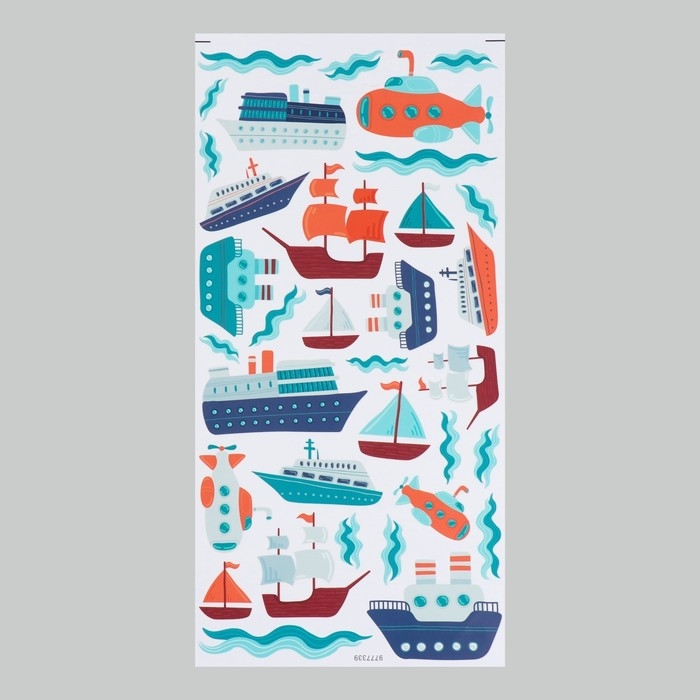 Наклейка интерьерная цветная Наклейка интерьерная цветная "Морской транспорт" 30х60 см