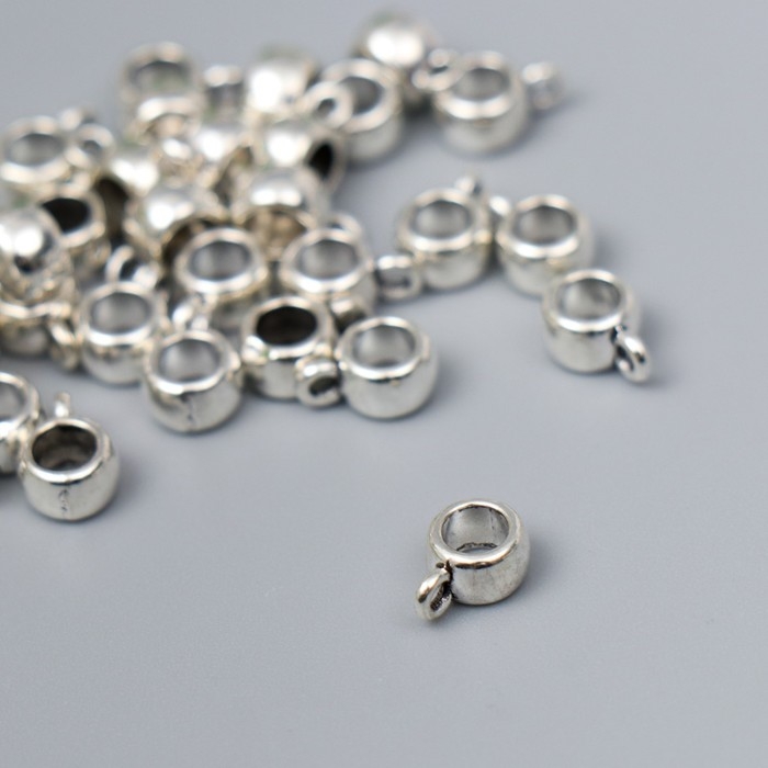 Бейл (держатель д/кулона) металл д/творчества Бейл (держатель д/кулона) металл д/творчества "Шар" серебро G038B759 набор 30 шт 0,9х0,4 см