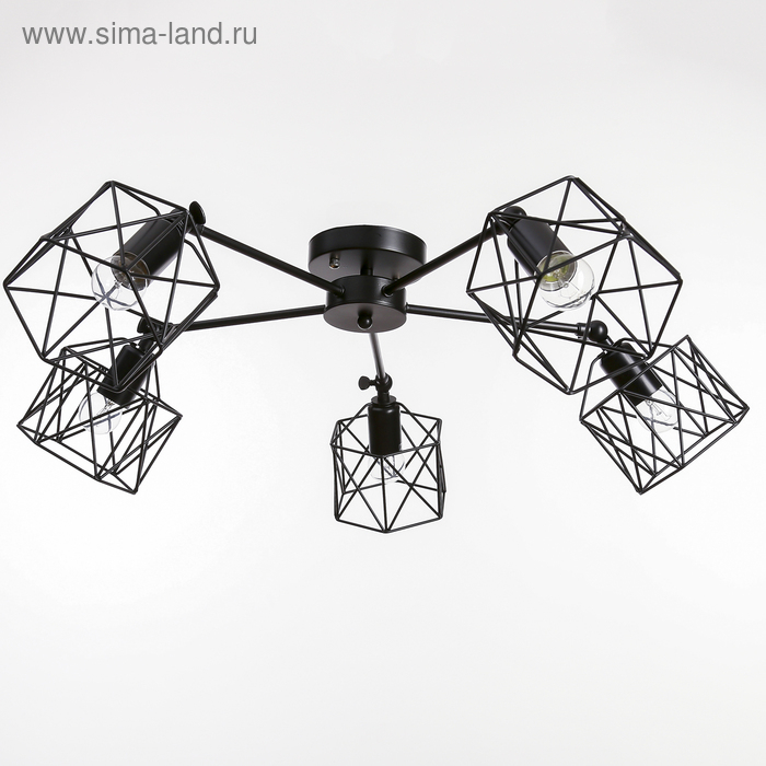 Люстра "Сеть" 5х40Вт Е27 черный 70х70х34 см BayerLux