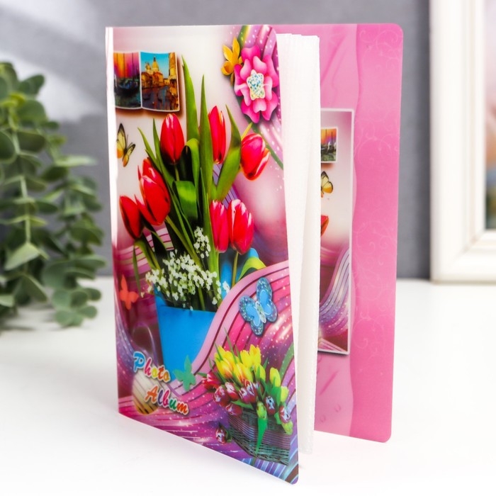 Фотоальбом на 36 фото 10х15 см  Фотоальбом на 36 фото 10х15 см "Цветочник" МИКС 16,5х12,5х1,5 см