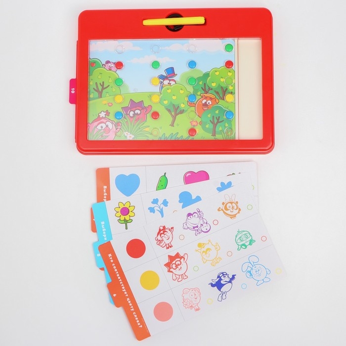 Магнитный планшет обучающий, с карточками, 20 карточек, Смешарики Магнитный планшет обучающий, с карточками, 20 карточек, Смешарики