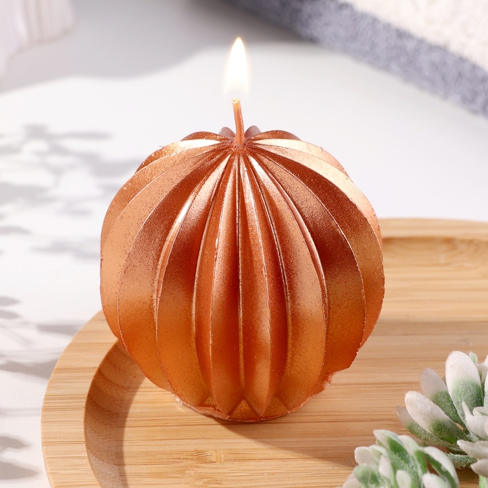 Свеча фигурная  Свеча фигурная "Шар граненый", 6,5х6,5 см, бронза