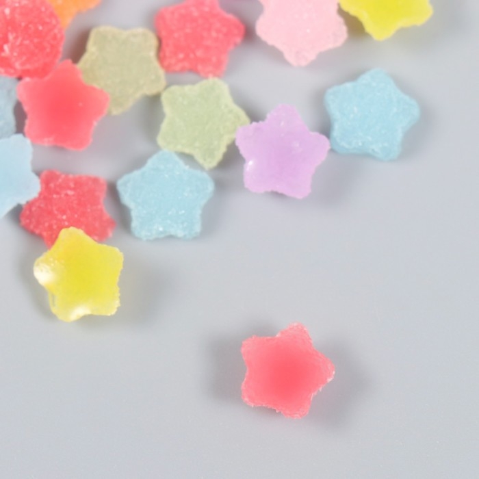 Декор для творчества пластик Декор для творчества пластик "Звёздочки-мармелад" набор 30 шт МИКС 1х1х0,5 см