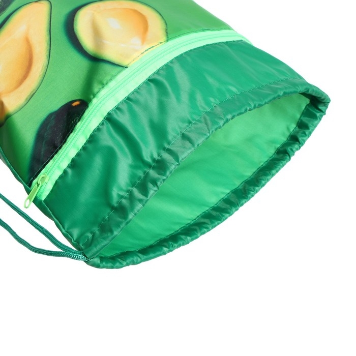 Мешок для обуви с карманом 420 х 340 мм, Calligrata МСО-7С, (мягкий полиэстер, плотность 210D),  Мешок для обуви с карманом 420 х 340 мм, Calligrata МСО-7С, (мягкий полиэстер, плотность 210D), "Ежик с Авокадо зеленое"