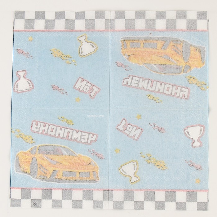 Салфетки бумажные 25*25см "Тачки" (набор 20 шт)