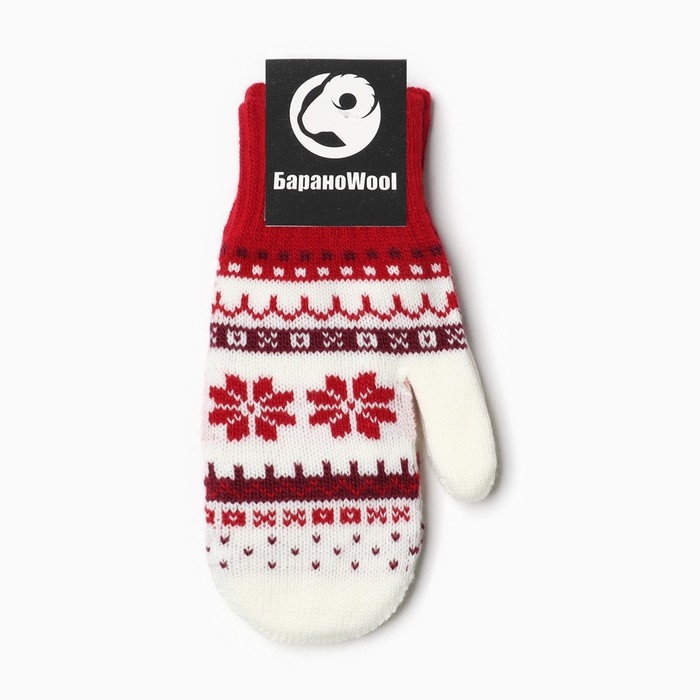 Варежки женские, цвет красный, размер 18 Варежки женские, цвет красный, размер 18