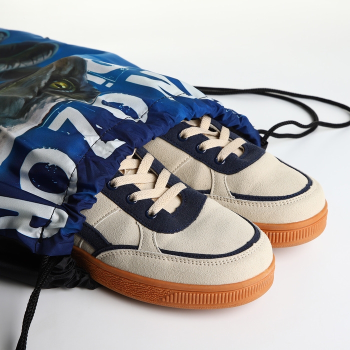 Мешок для обуви на шнурке, цвет чёрный/синий Мешок для обуви на шнурке, цвет чёрный/синий