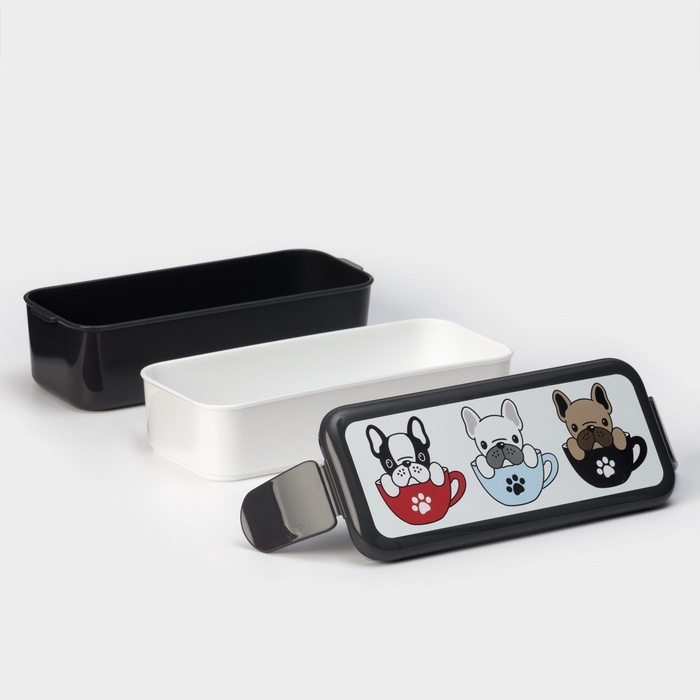 Контейнер для обеда «Бульдоги», 2 отделения, 500+500 мл Контейнер для обеда «Бульдоги», 2 отделения, 500+500 мл