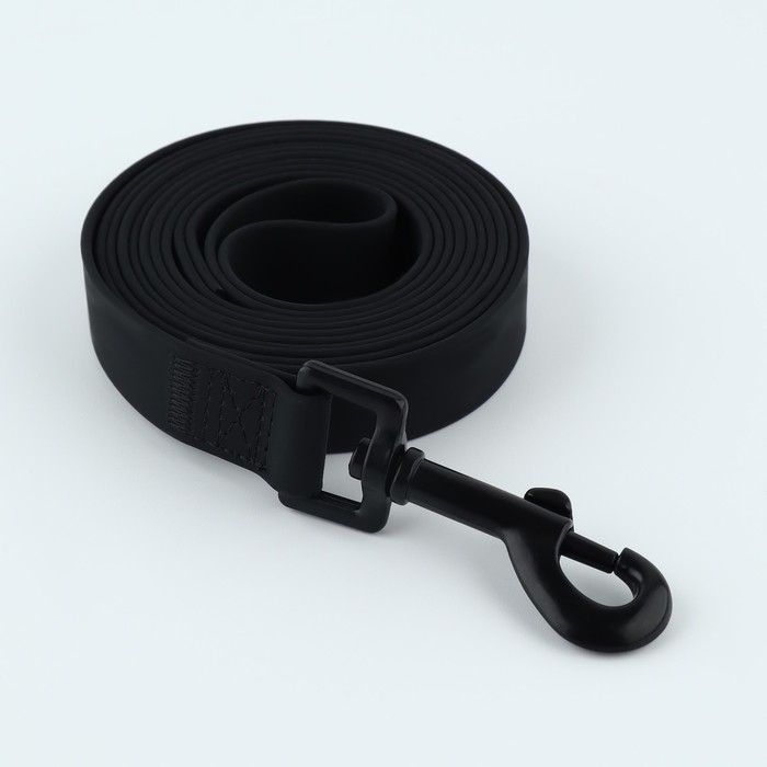 Поводок биотановый 2 м х 20 мм, чёрный Поводок биотановый 2 м х 20 мм, чёрный