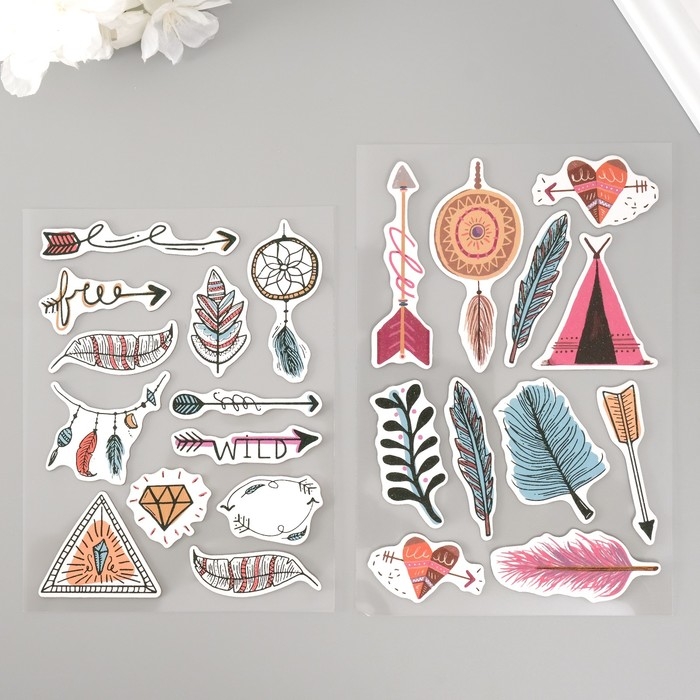 Наклейки для творчества Наклейки для творчества "Гармония с природой" набор 2 листа 22х12,5 см