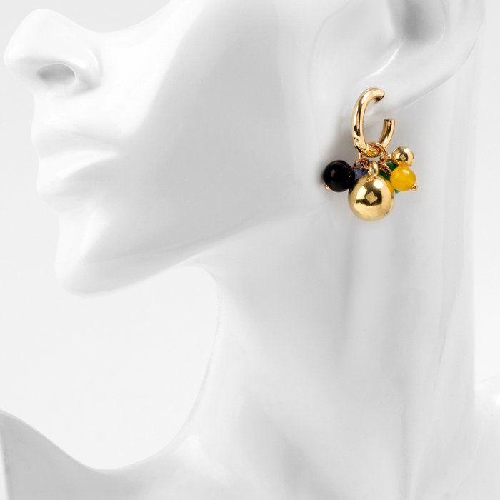 Серьги со съёмным элементом «Трансформер» горсть, цветные в золоте Серьги со съёмным элементом «Трансформер» горсть, цветные в золоте