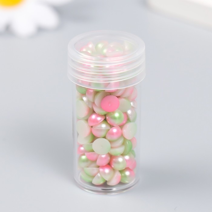 Декор "Градиент розово-зелёный" d=6 мм 10г 200 шт 5х2,5 см МИКС