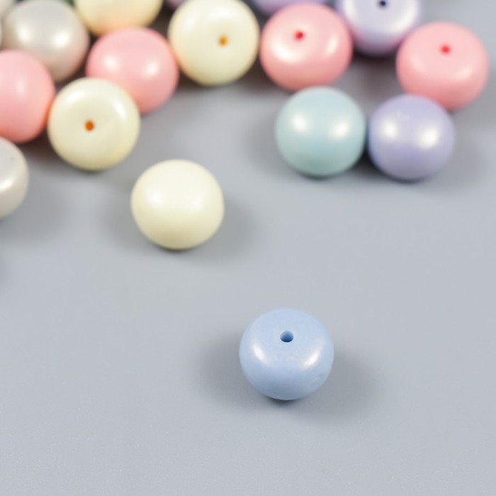 Бусины с несквозным отверстием Бусины с несквозным отверстием "Сплюснутый шар. Матовый" перламутр набор 20 гр 0,7х1х1 см