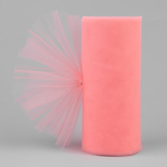 Фатин, 15 см, 11 ± 1 г/кв.м, 23 ± 1 м, цвет персиковый №8 Фатин, 15 см, 11 ± 1 г/кв.м, 23 ± 1 м, цвет персиковый №8