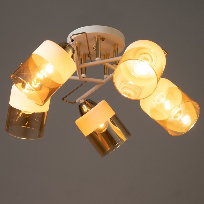 Люстра Люстра "Аделла" 5хЕ27 40Вт бело-золотой 52х52х24 см BayerLux