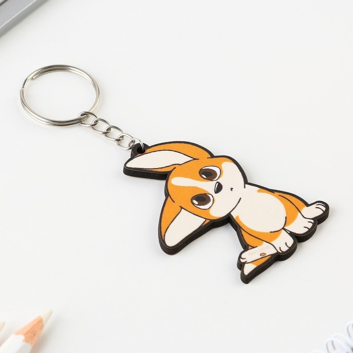 Брелок для ключей деревянный «Собачка с ушками», 4,7 х 6 см Брелок для ключей деревянный «Собачка с ушками», 4,7 х 6 см