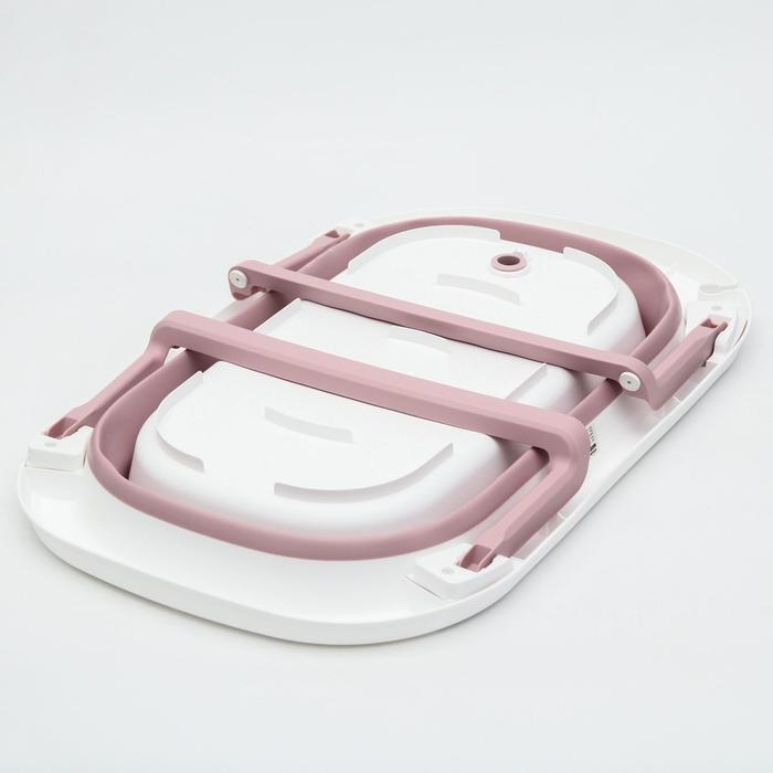 Ванночка детская складная со сливом, 75 см., цвет белый/розовый Ванночка детская складная со сливом, 75 см., цвет белый/розовый