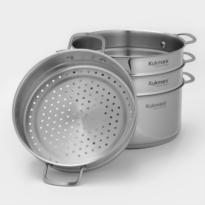 Мантоварка 3в1, 6 л, d=26 см, 3 секции, стеклянная крышка, капсульное дно, индукция