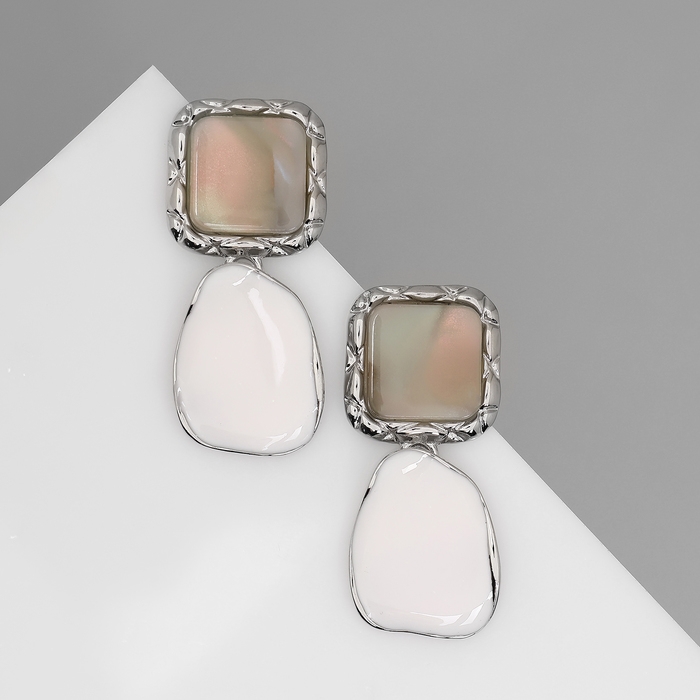 Серьги ассорти «Геометрия» соединение фигур, цвет серебро Серьги ассорти «Геометрия» соединение фигур, цвет серебро