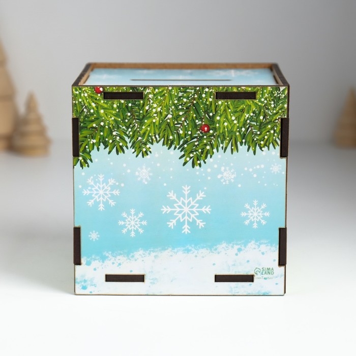 Копилка куб  Копилка куб "Волшебный подарок" 10х10х10 см