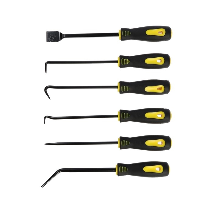 Набор крючков для уплотнительных колец ТУНДРА, усиленные, 2К рукоятки, 150 мм, 6 шт. Набор крючков для уплотнительных колец ТУНДРА, усиленные, 2К рукоятки, 150 мм, 6 шт.