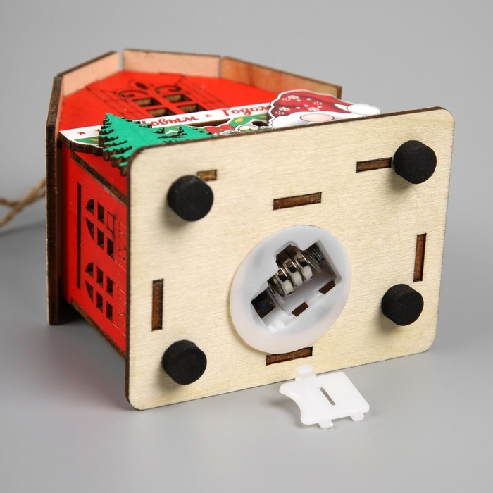 Подвеска световая Подвеска световая "Дом Деда Мороза", 8.5х5.5х11 см, 1 LED, AG10x3 (в компл.), свечение тёплое белое