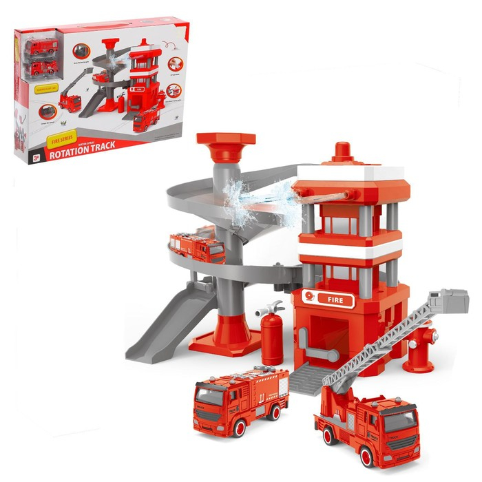 Парковка «Пожарная часть», с 2 машинками, с водяной пушкой Парковка «Пожарная часть», с 2 машинками, с водяной пушкой