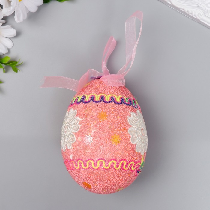 Декор пасхальный подвеска Декор пасхальный подвеска "Яйцо - посыпка, пчёлка" МИКС 13 см