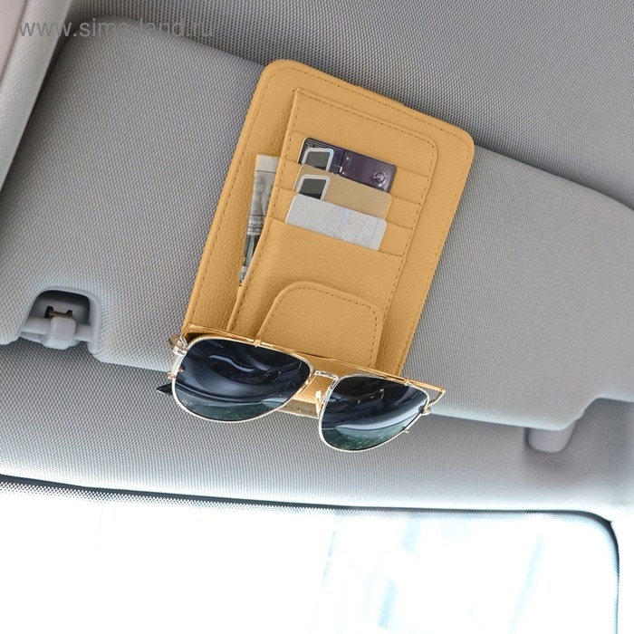 Визитница-органайзер на солнцезащитный козырек, цвет микс Визитница-органайзер на солнцезащитный козырек, цвет микс