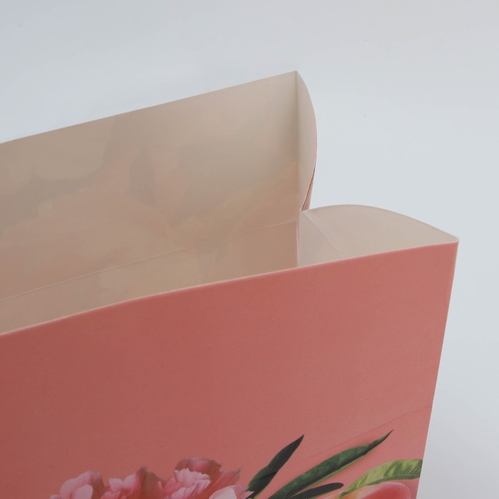 Пакет—коробка, подарочная упаковка, «Flower», 23 х 18 х 11 см Пакет—коробка, подарочная упаковка, «Flower», 23 х 18 х 11 см