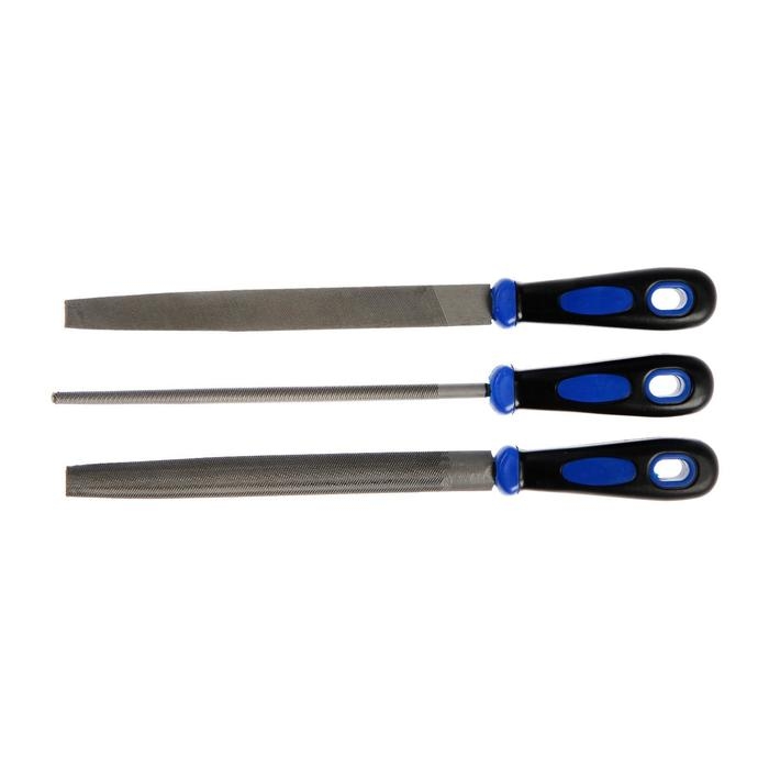 Набор напильников ТУНДРА, сталь У10, насечка №2, пластиковые рукоятки, 200 мм, 3 шт. Набор напильников ТУНДРА, сталь У10, насечка №2, пластиковые рукоятки, 200 мм, 3 шт.