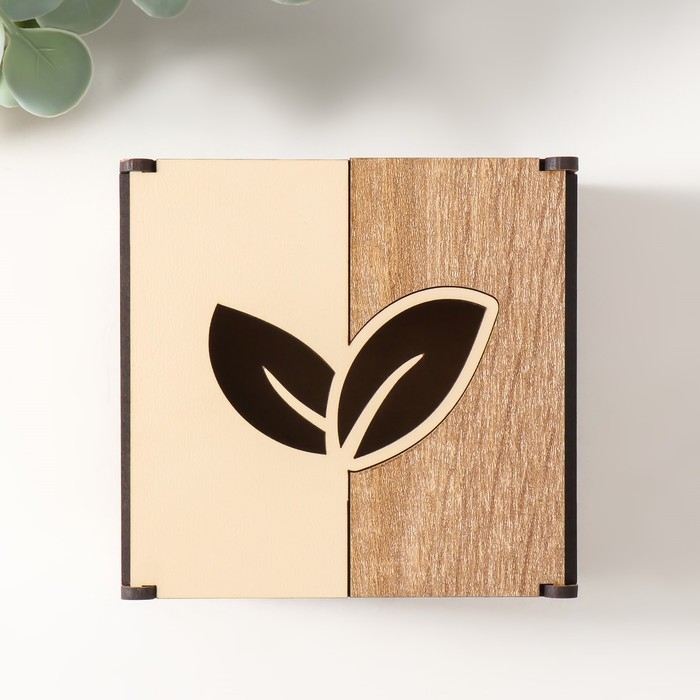 Шкатулка комбинированная  Шкатулка комбинированная "Листочки" 10,5х10х7 см