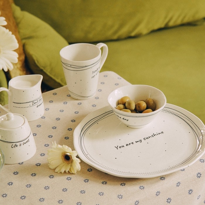 Набор кружек фарфоровых SL Home «Милый дом», 350 мл, цвет белый Набор кружек фарфоровых SL Home «Милый дом», 350 мл, цвет белый