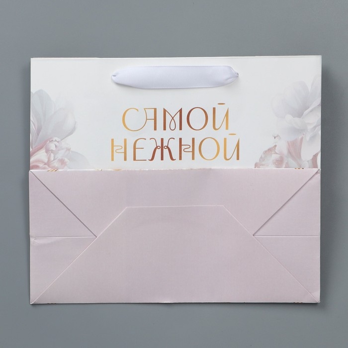 Пакет подарочный крафтовый с пластиковым окном, упаковка, «Самой нежной», 24 х 20 х 11 см Пакет подарочный крафтовый с пластиковым окном, упаковка, «Самой нежной», 24 х 20 х 11 см