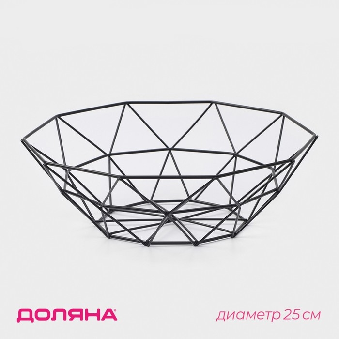 Фруктовница Доляна «Геометрия», 26×26×8 см, цвет чёрный Фруктовница Доляна «Геометрия», 26×26×8 см, цвет чёрный
