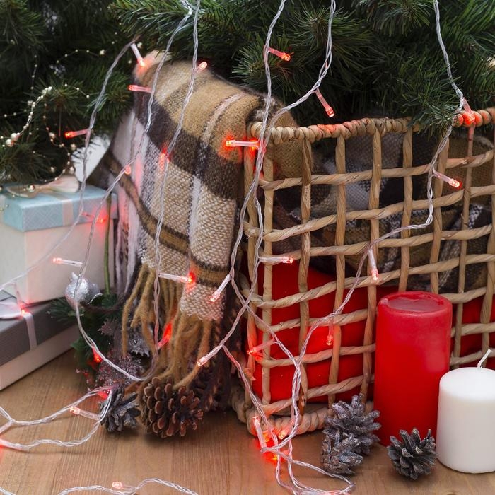 Гирлянда «Нить» 5 м, IP20, прозрачная нить, 50 LED, свечение красное, 8 режимов, 220 В Гирлянда «Нить» 5 м, IP20, прозрачная нить, 50 LED, свечение красное, 8 режимов, 220 В