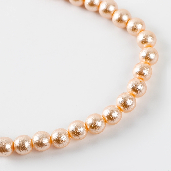 Бусины из стекла, набор 78 шт., размер 1 шт. — 10 мм, цвет бежевый