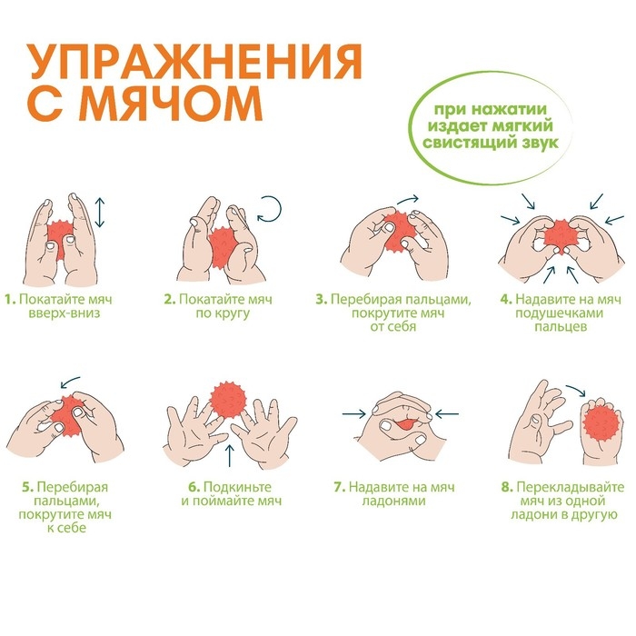 Набор развивающих игрушек «Тактильные мячики», 6шт Набор развивающих игрушек «Тактильные мячики», 6шт