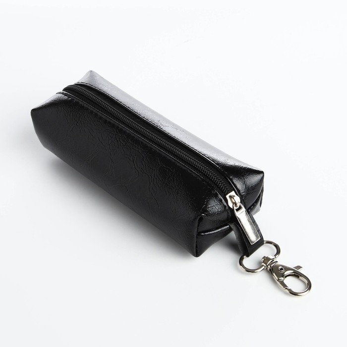 Ключница на молнии, длина 13 см, кольцо, карабин, цвет чёрный Ключница на молнии, длина 13 см, кольцо, карабин, цвет чёрный