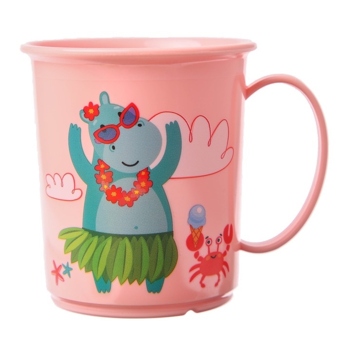 Кружка с декором 180 мл, детская, пластиковая, цвет МИКС Кружка с декором 180 мл, детская, пластиковая, цвет МИКС