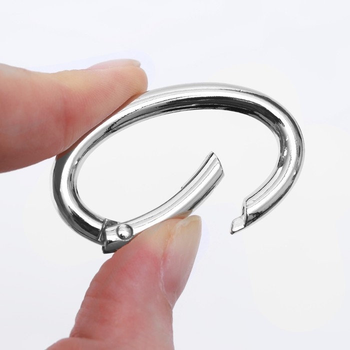 Овал-карабин, 4,8 × 2,9 см / 38 × 5 мм, 5 шт, цвет серебряный Овал-карабин, 4,8 × 2,9 см / 38 × 5 мм, 5 шт, цвет серебряный