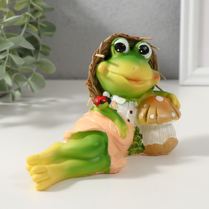 Сувенир полистоун Сувенир полистоун "Лягушонок на полянке" МИКС 10х15х5,5 см