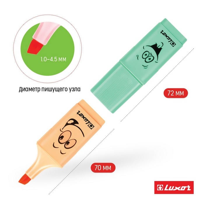 Набор маркеров текстовыделителей Luxor Eyeliter Pastel, 5 штук, 5 цветов, 1.0-4.5 мм, чернила на водной основе, европодвес Набор маркеров текстовыделителей Luxor Eyeliter Pastel, 5 штук, 5 цветов, 1.0-4.5 мм, чернила на водной основе, европодвес