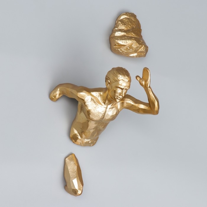 Сувенир полистоун  Сувенир полистоун "На встречу победе" левый, золото 26,7х17 см