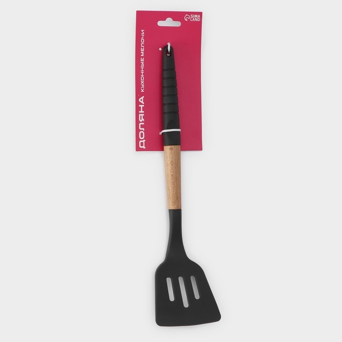 Лопатка с прорезями Доляна «Брауни», 32×7 см, цвет серый/бежевый Лопатка с прорезями Доляна «Брауни», 32×7 см, цвет серый/бежевый