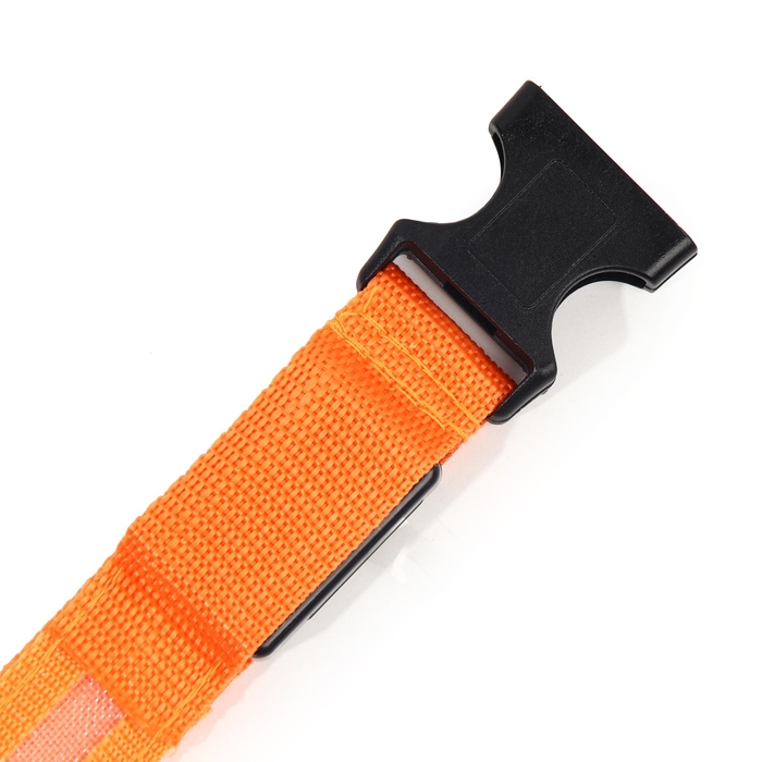 Ошейник с подсветкой размер М, ОШ 40-48 х 2,5 см, 3 режима свечения оранжевый Ошейник с подсветкой размер М, ОШ 40-48 х 2,5 см, 3 режима свечения оранжевый