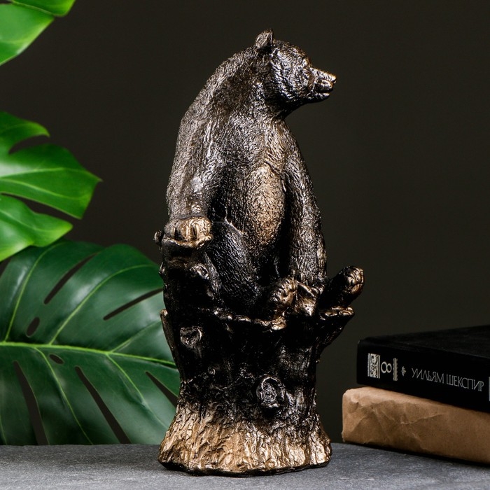 Копилка Копилка "Мишка на пне" бронза, 31см