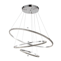 Люстра BayerLux 59914/3 LED 94Вт 4000К серебро 71х71х2-82 см