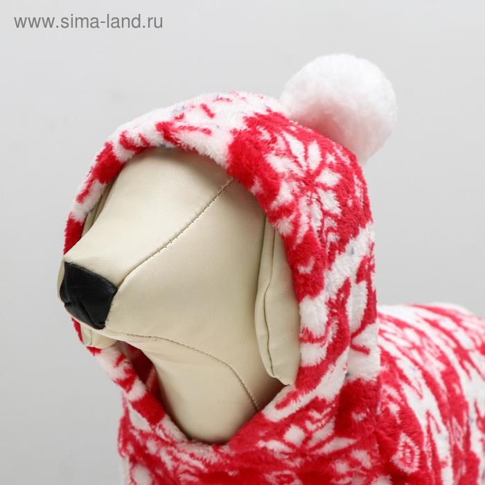 Комбинезон Комбинезон "Олени" с капюшоном, размер S (ДС 25 см, ОГ 35 см, ОШ 25 см), красный